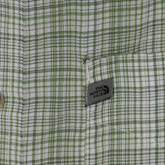 The North Face Shirt Mens Medium Green Button Pocket Intentionally Distressed - Picture 3 of 15